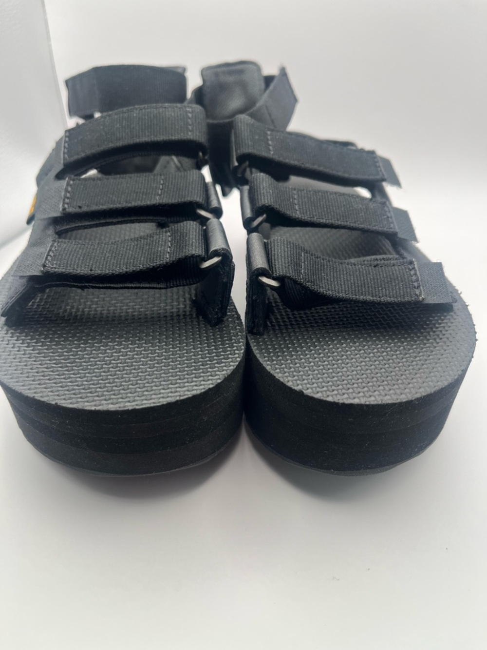 Teva New Women's 6 Flatform Mevia Black Platform Sport Strappy Sandals - Picture 4 of 8